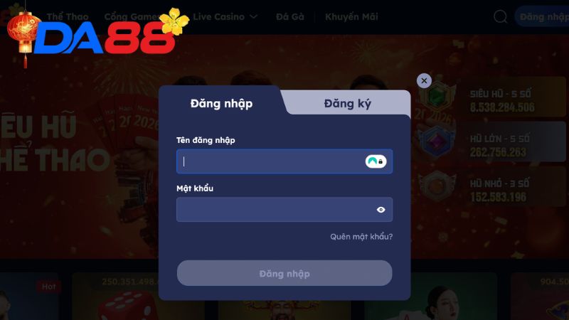 Cách Đăng Nhập DA88 Vào Sảnh Cược Trong 30 Giây