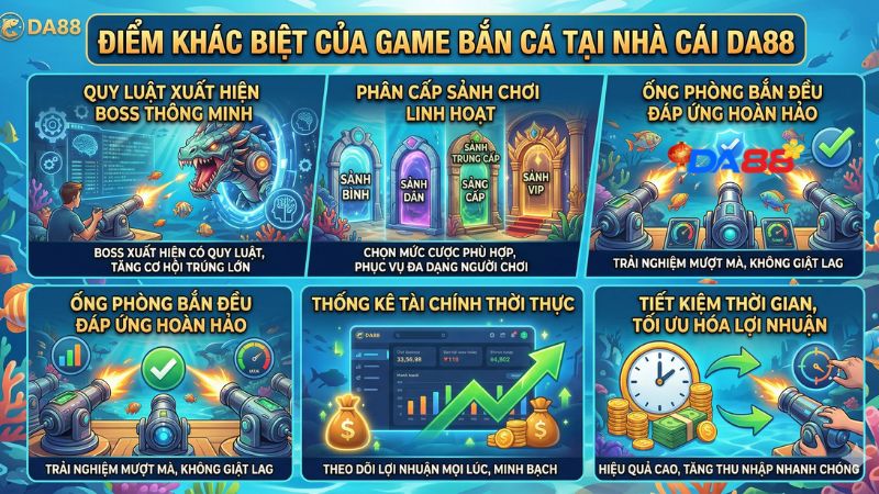 Điểm Khác Biệt Làm Nên Thương Hiệu Game Bắn Cá Tại Nhà Cái DA88