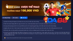 Nhận 100K Mỗi Ngày Tại DA88: Khuyến Mãi Giờ Vàng Thể Thao 2024/25